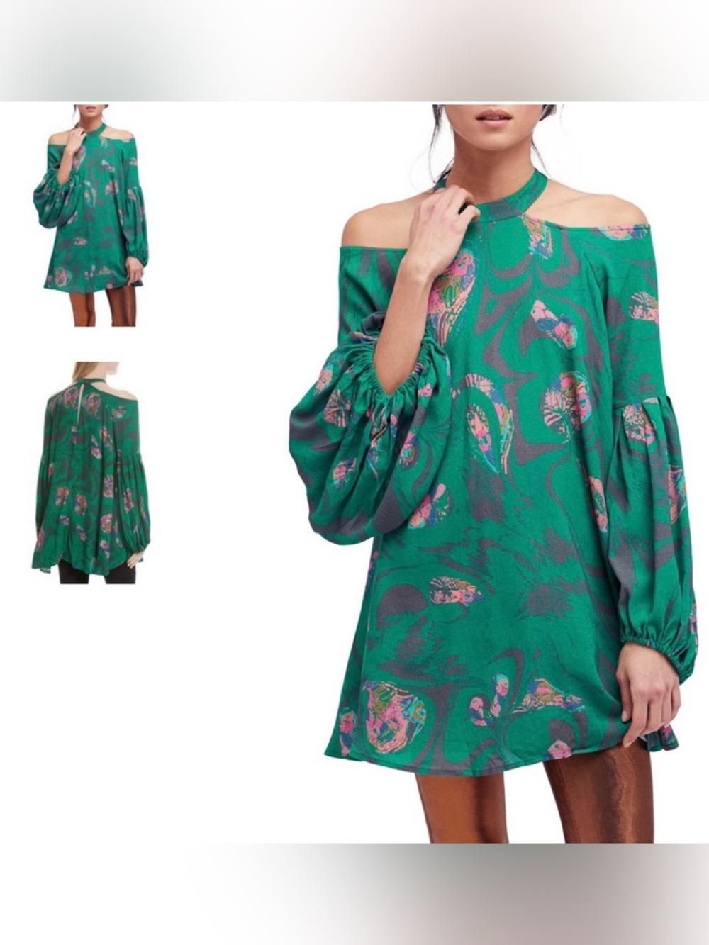 Free people drift away cold shoulder Floral Tunic